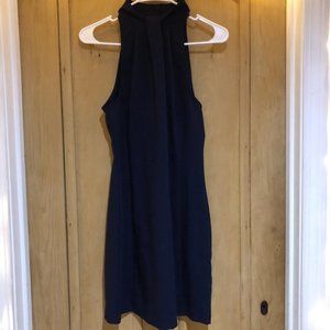 Navy Blue High Neck Dress